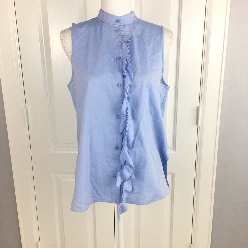 Tibi NEW Women Shirt Button Down Ruffle Ruggle